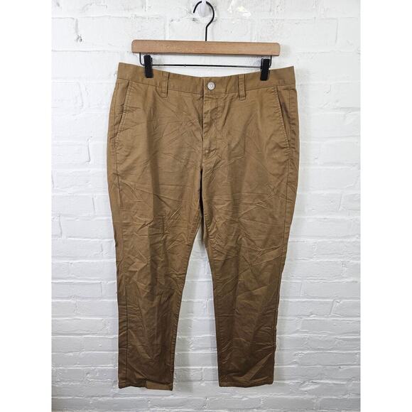 Bonobos Men's Mid-Rise Chino Khakis Pant Regular-Fit Brown Size 34/30 - Picture 1 of 5